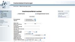 Nutzerfreundlichere Gestaltung der Suchmaske für Insolvenzbekanntmachungen im Internet Suche nach Insolvenzen muss benutzerfreundlicher werdenun