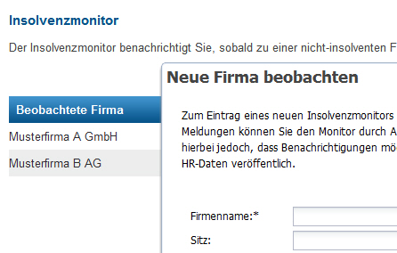 Insolvenz-Monitor - Automatisierte Überwachung Ihrer Geschäftspartner